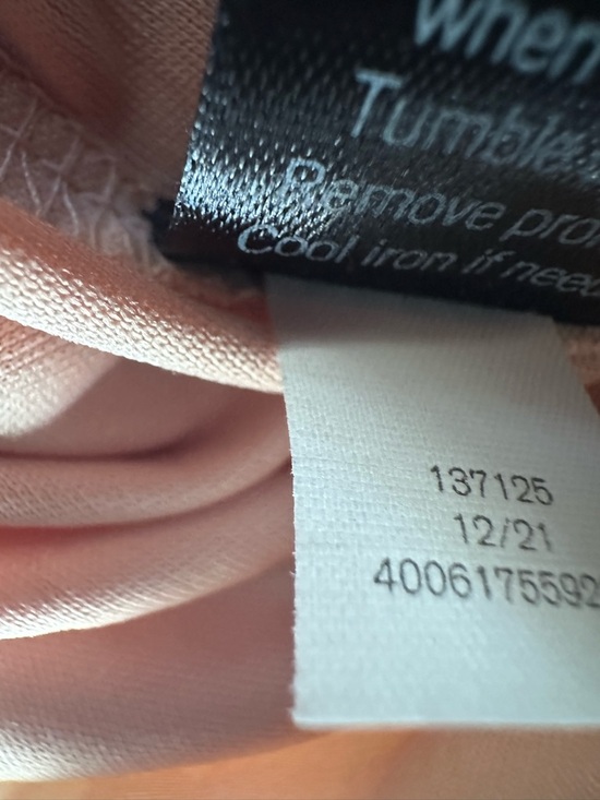 Simply Vera Wang Peach Tie Dye Midi Dress Size Large Boho Puff Sleeve Belted - Picture 11 of 11